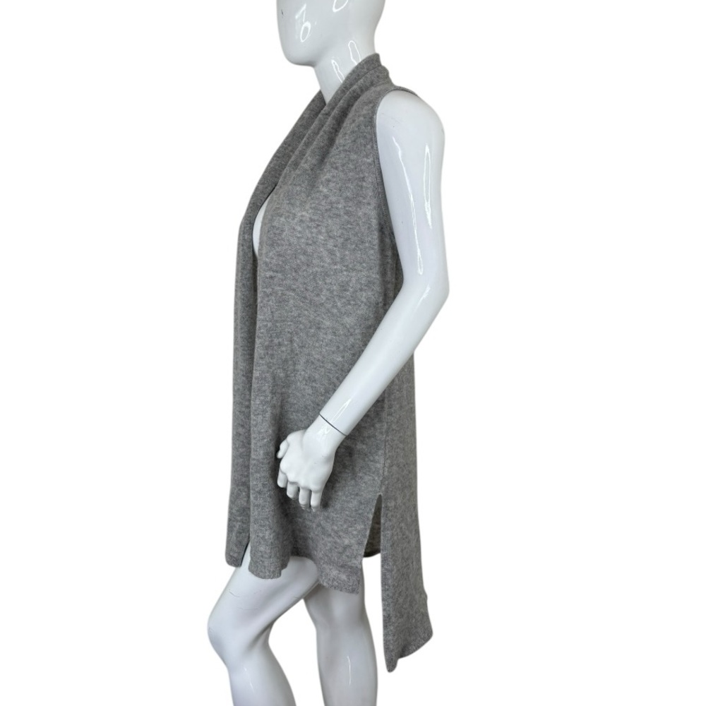 InCashmere Cashmere grey Sleeveless Open Vest sweater cardigan layering piece L - Picture 14 of 17